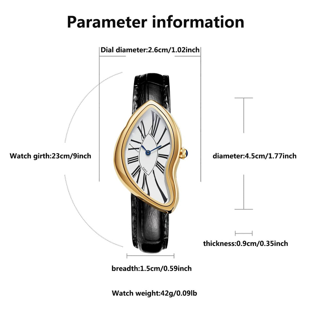 Men's Melting Dial Quartz Watch - Leather Strap