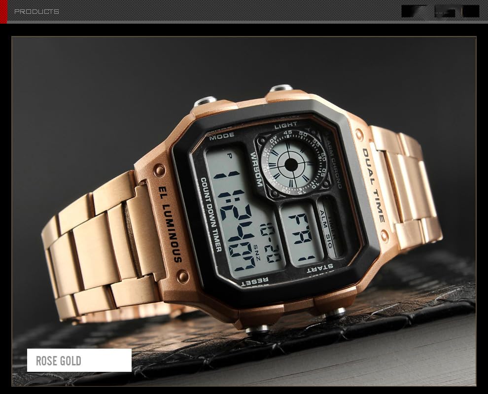 SKMEI Mens Digital Sports Watch – Dual Time