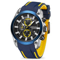 MEGIR Men's Quartz Chronograph Sports Watch - Blue & Silver
