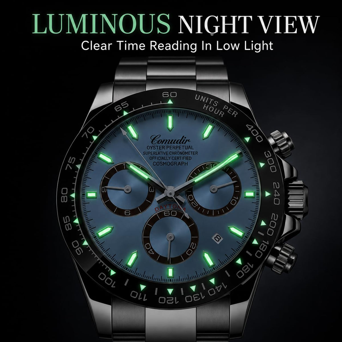 Moldoa Men's Japanese Quartz Chronograph Watch – Panda Dial