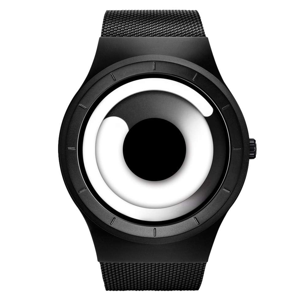 Men's Digital Quartz Watch – Stainless Steel Mesh Bracelet