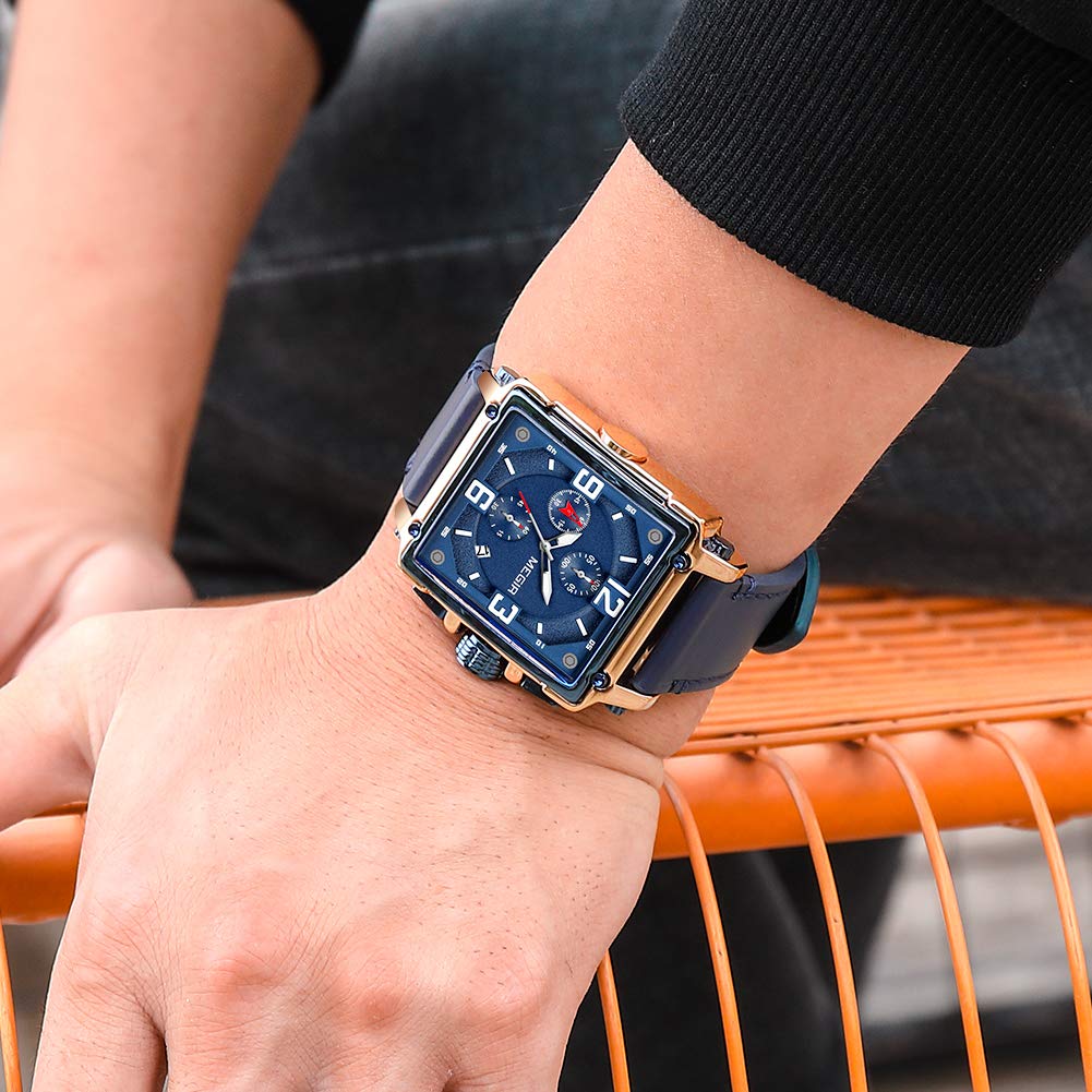 MEGIR Men's Quartz Chronograph Watch – Leather Strap