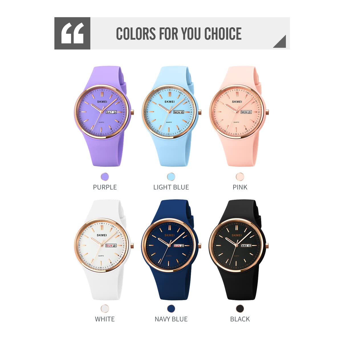 SKMEI Women's Japanese Quartz Sports Watch – Silicone Strap