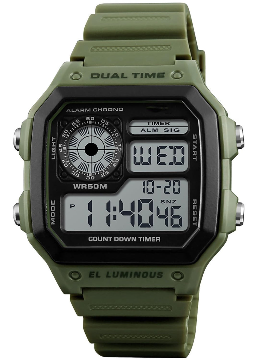 SKMEI Mens Digital Sports Watch – Dual Time