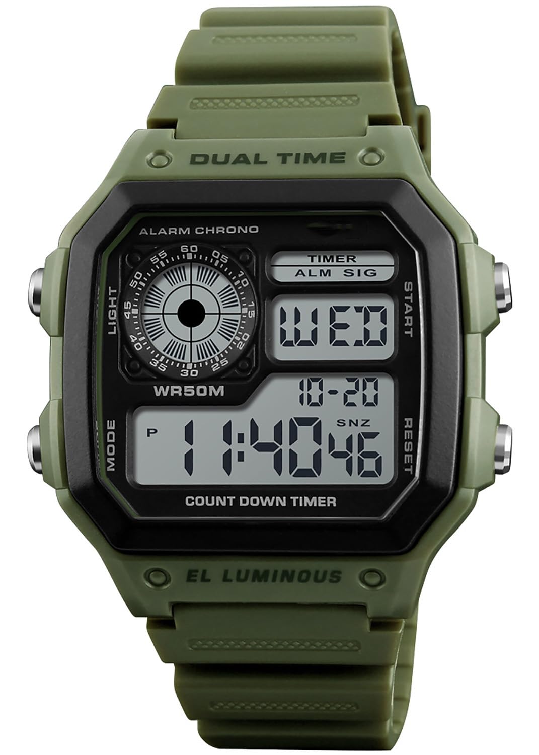 SKMEI Mens Digital Sports Watch – Dual Time