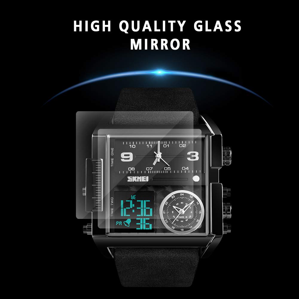 SKMEI Men's Square Analogue-Digital Multi-Time Sports Watch