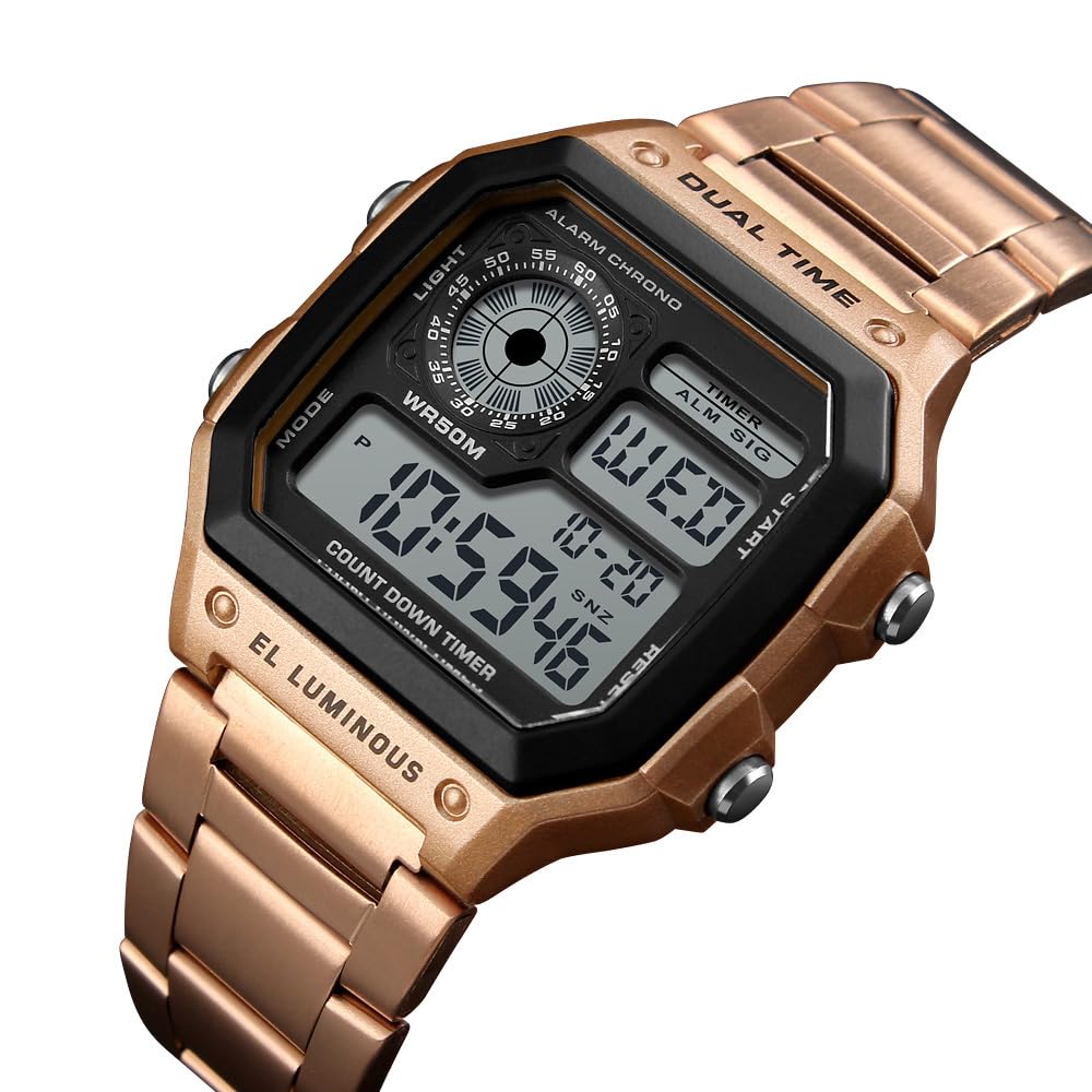SKMEI Mens Digital Sports Watch – Dual Time