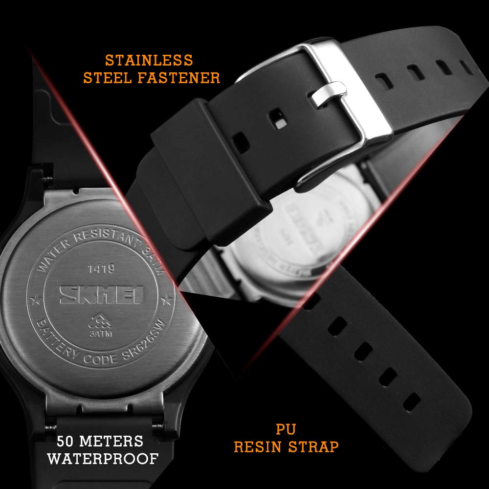 SKMEI Women's Minimalist Japanese Quartz Watch – Black PU Strap