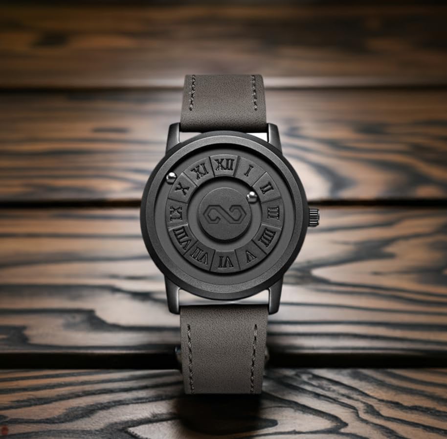 Men's Watch Unique Wrist Watches Magnetic Ball Fancy Minimalist Unisex Watches Swiss Quartz Watch with Leather Stainless Steel Bracelet