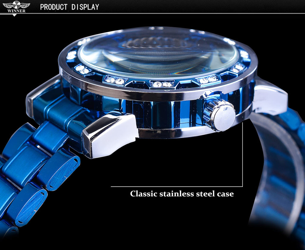 FORSINING Men's Manual-Wind Skeleton Watch – Floral Dial