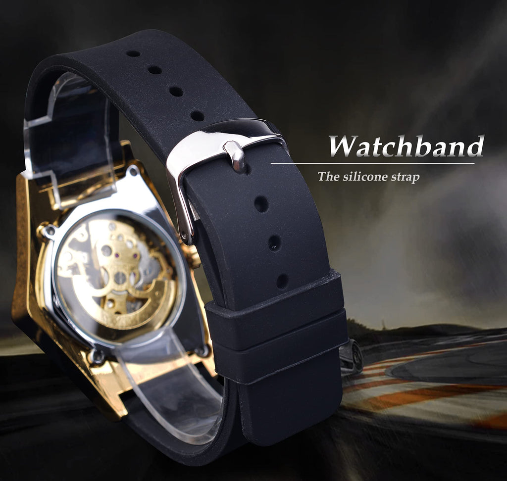 FORSINING Men's Automatic Skeleton Watch – Triangular Dial