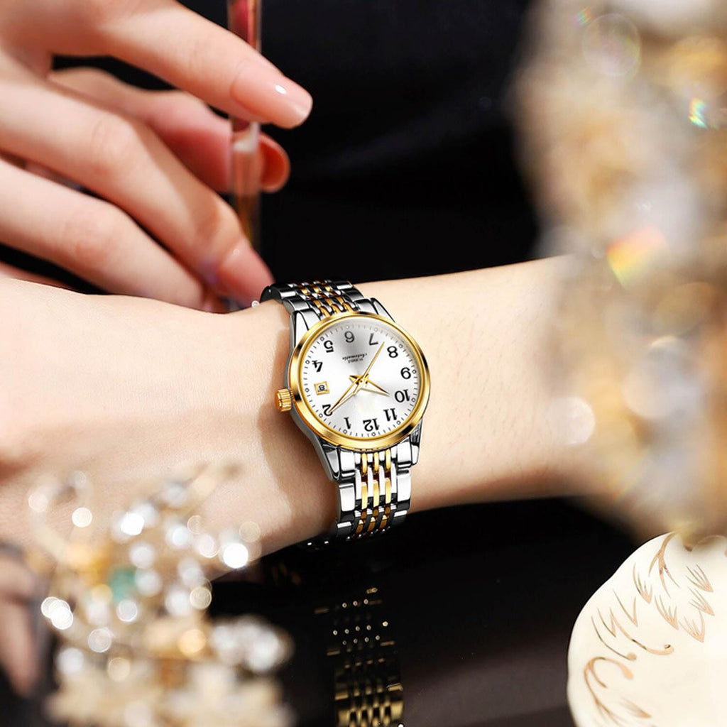 OLEVS Women's Automatic Stainless Steel Watch - White Dial A