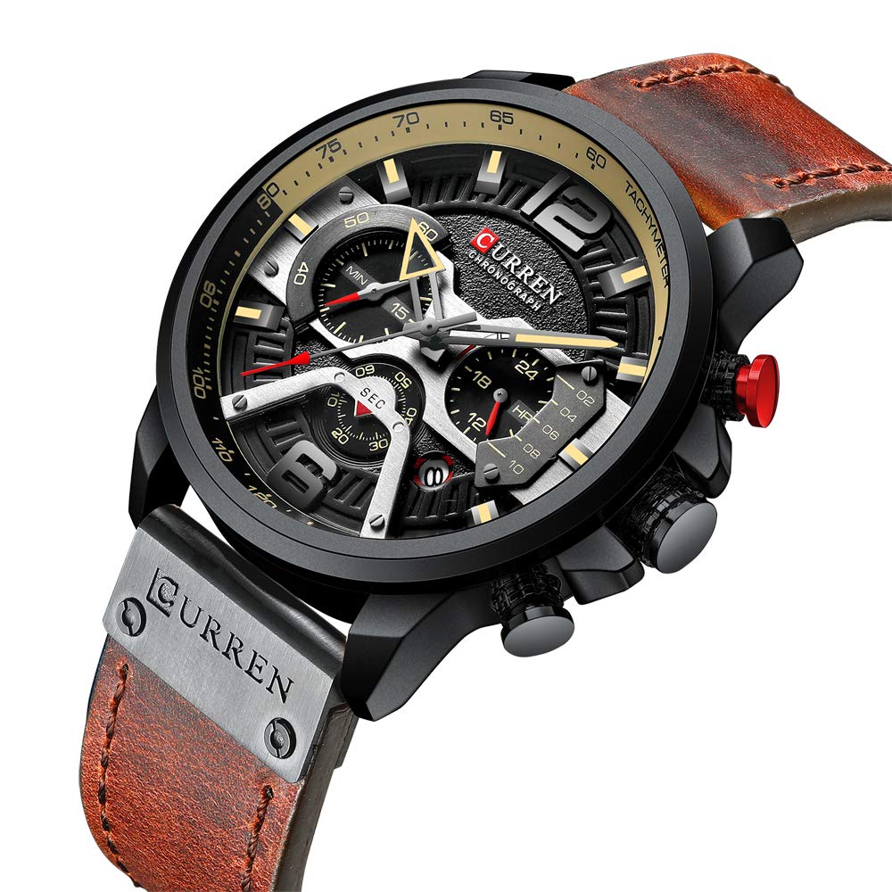 CURREN Men's Quartz Chronograph Watch – Blue Leather Strap