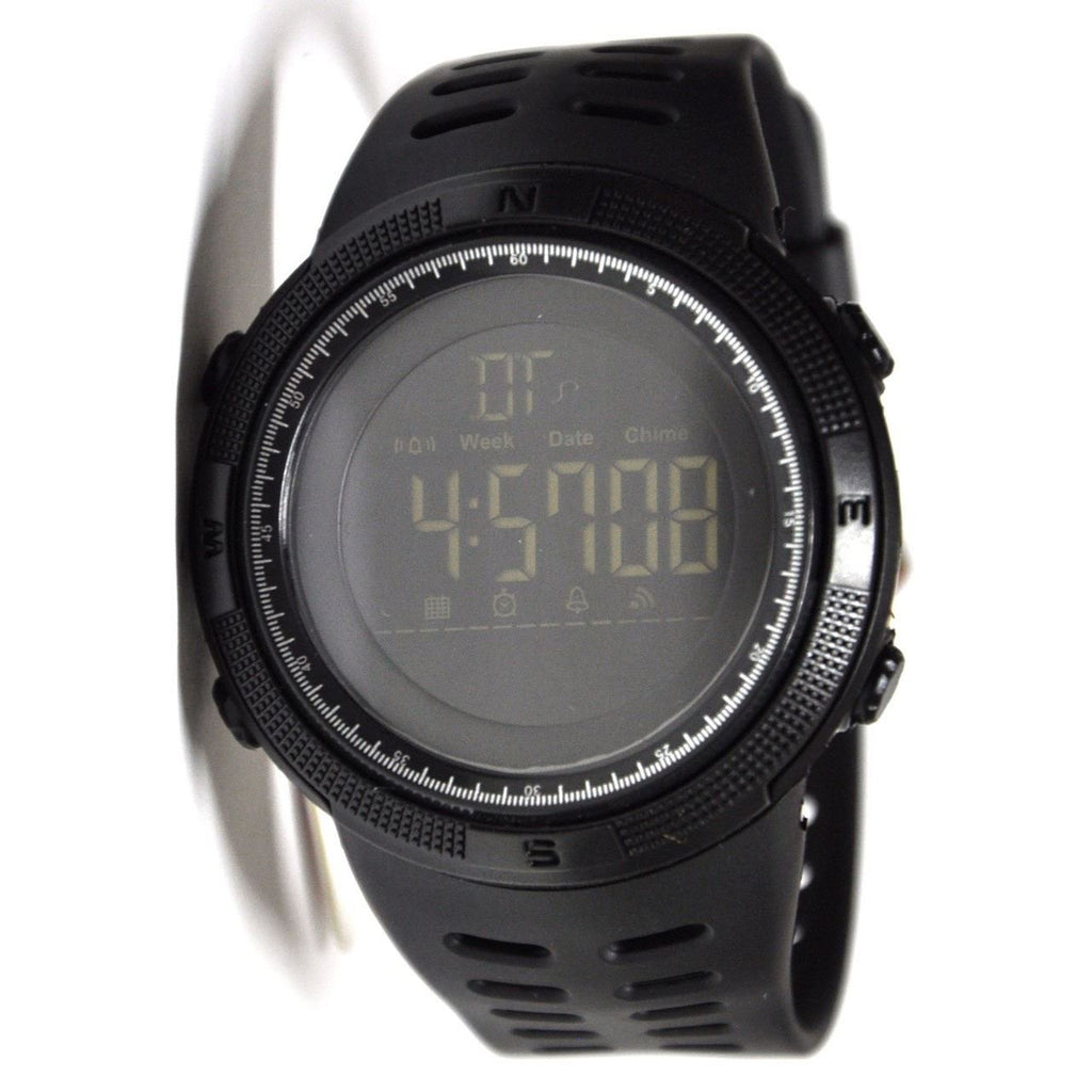 SKMEI Men's Large-Display Digital Sports Watch – Black Resin Strap