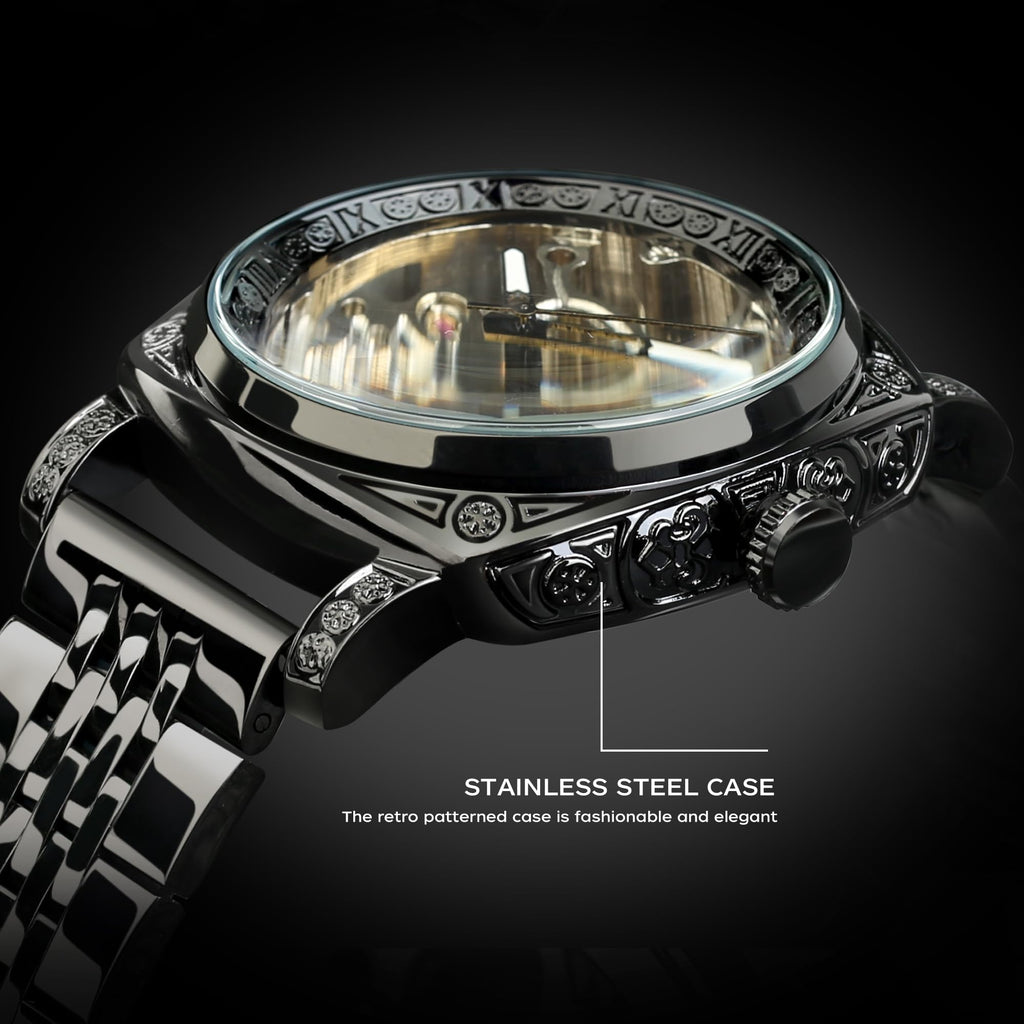FORSINING Men's Automatic Skeleton Watch – Square Case