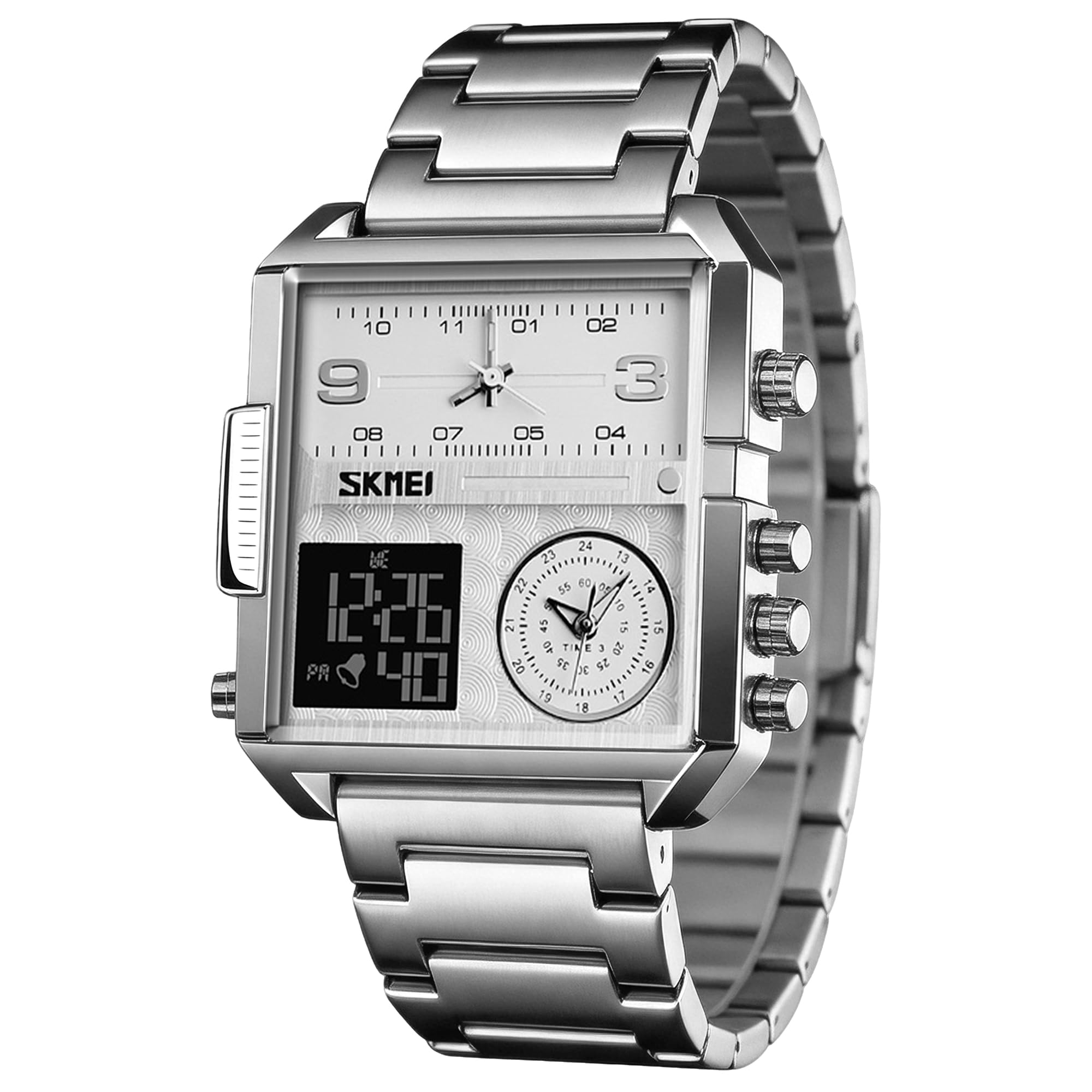 SKMEI Men's Square Analogue-Digital Multi-Time Sports Watch