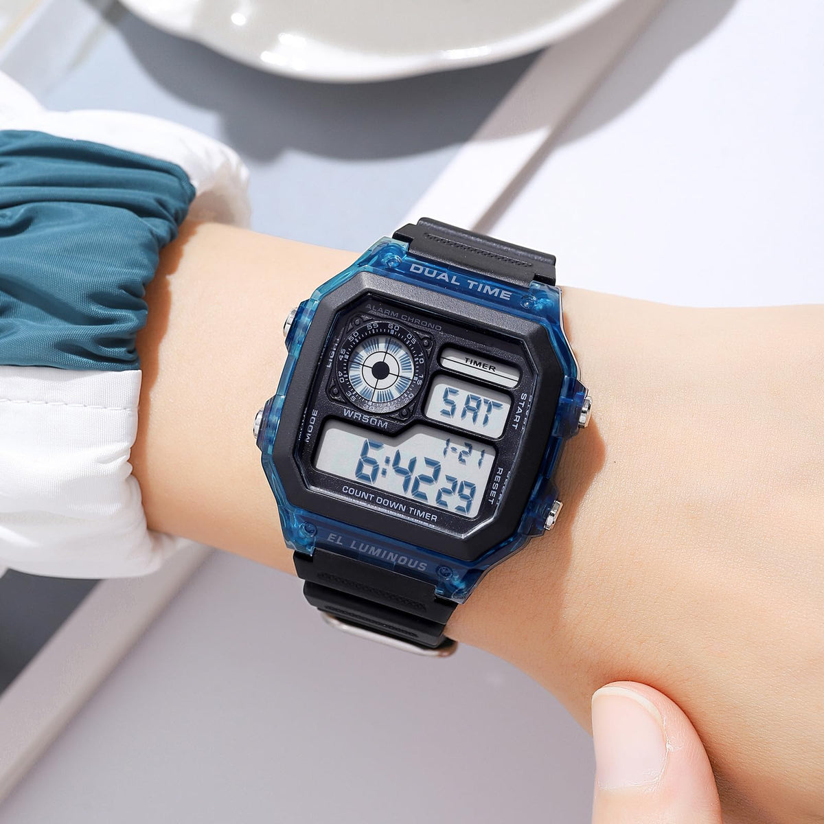 SKMEI Mens Digital Sports Watch – Dual Time