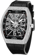FANMIS Men's Rectangular Quartz Watch – Rhinestone Case