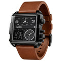 SKMEI Men's Square Analogue-Digital Multi-Time Sports Watch