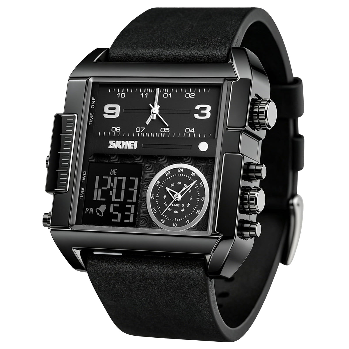 SKMEI Men's Square Analogue-Digital Multi-Time Sports Watch