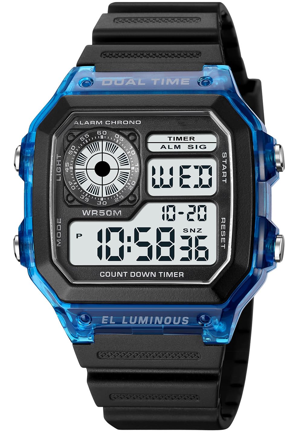 SKMEI Mens Digital Sports Watch – Dual Time