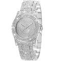 Women's Crystal-Set Quartz Bracelet Watch – Silver