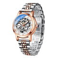 FORSINING Women's Rose-Gold Automatic Skeleton Watch