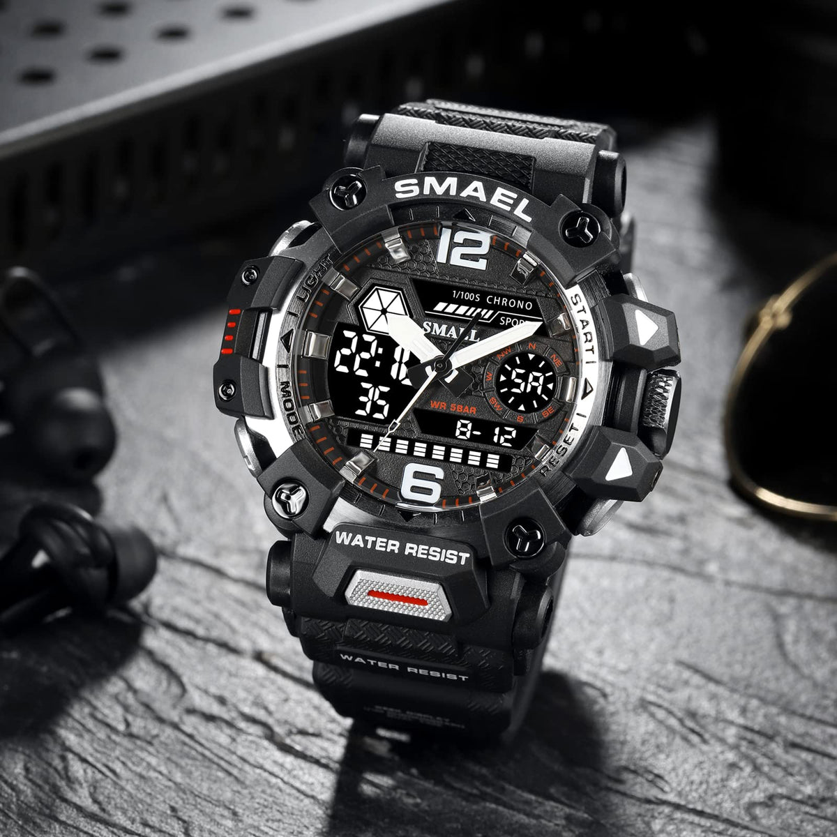 SMAEL Men's Analogue-Digital Military Sports Watch