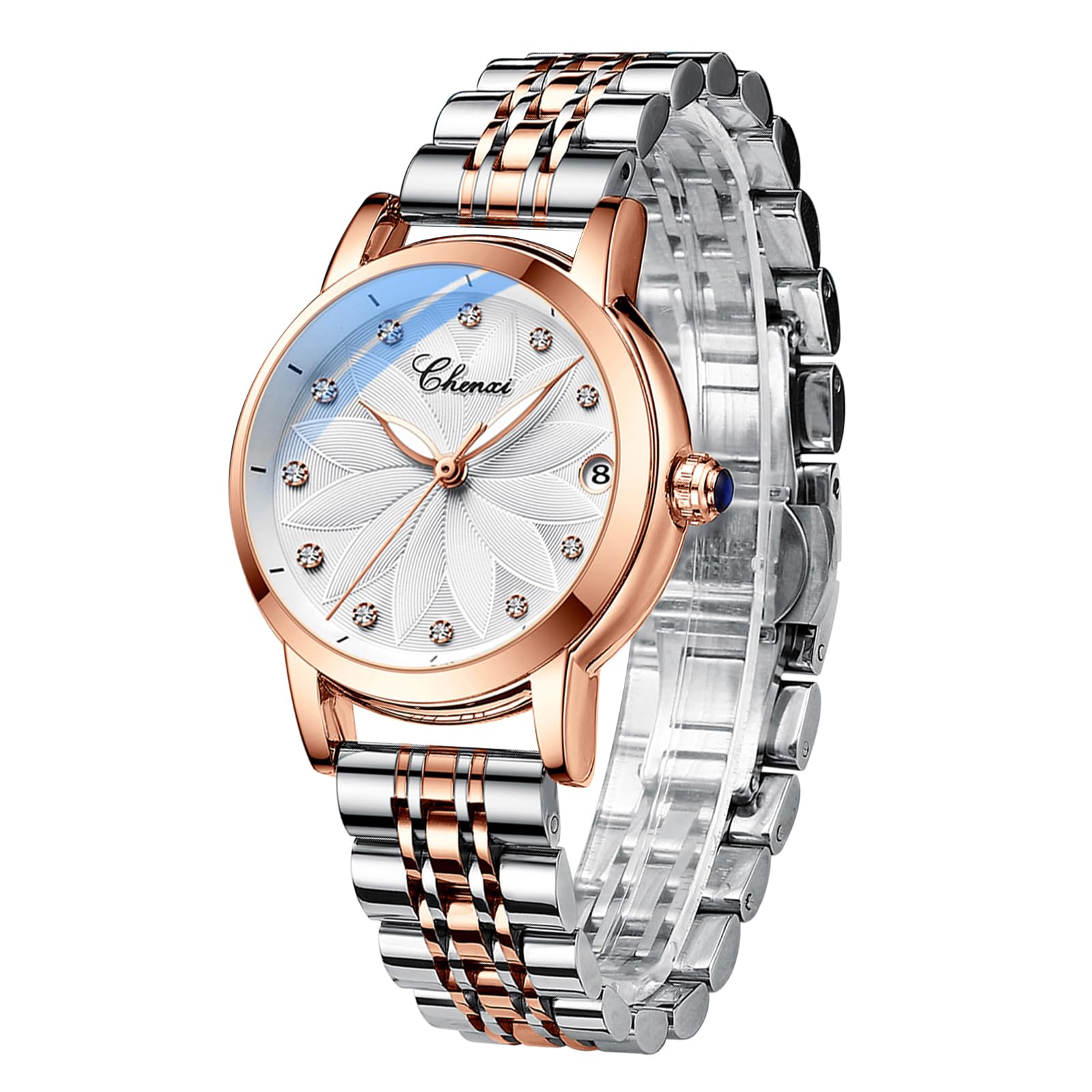 FORSINING Women's Rose-Gold Automatic Skeleton Watch