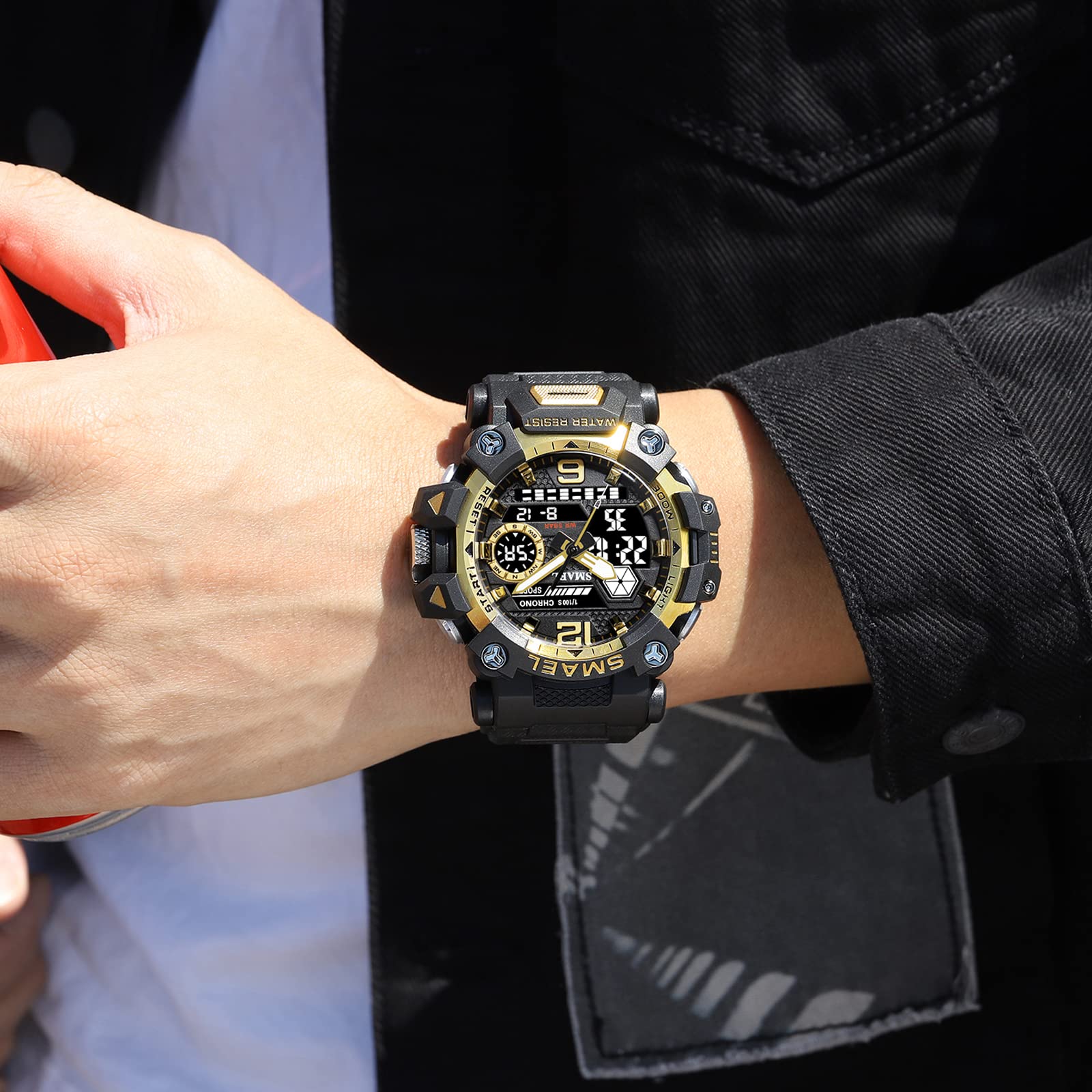 SMAEL Men's Analogue-Digital Military Sports Watch