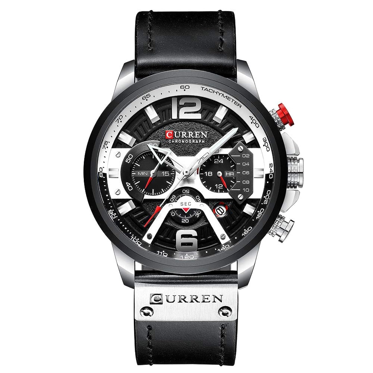 CURREN Men's Quartz Chronograph Watch – Blue Leather Strap