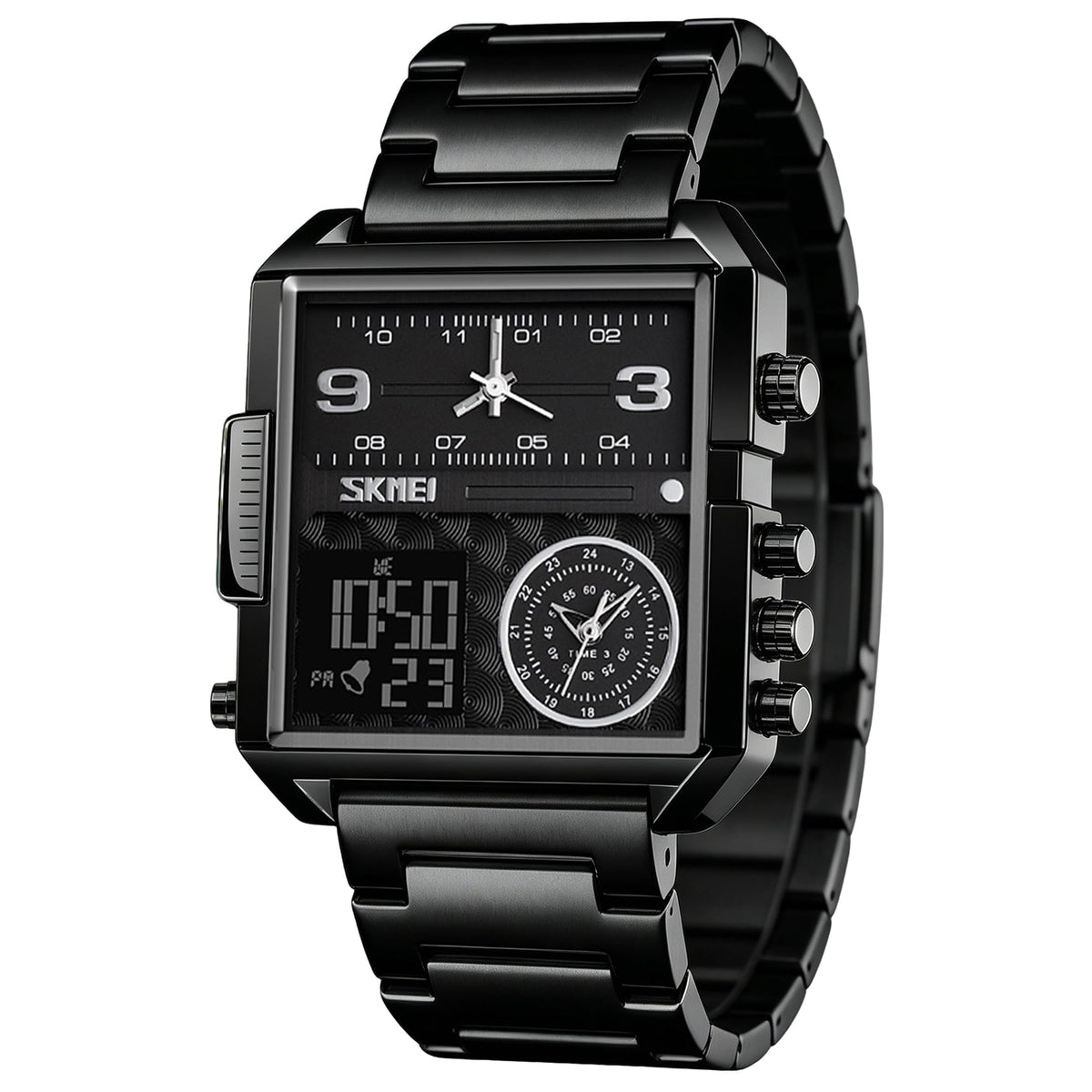 SKMEI Men's Square Analogue-Digital Multi-Time Sports Watch