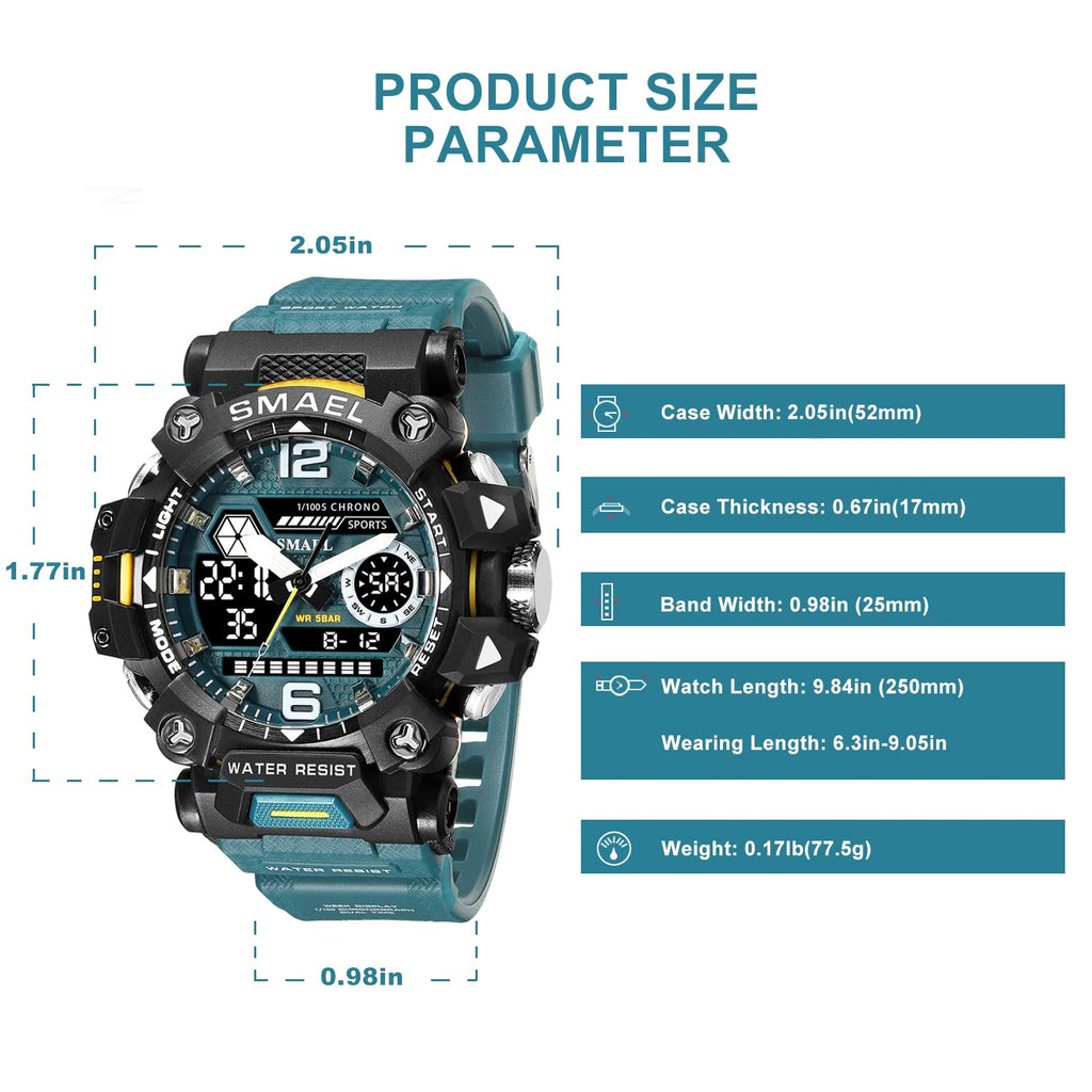 SMAEL Men's Analogue-Digital Military Sports Watch