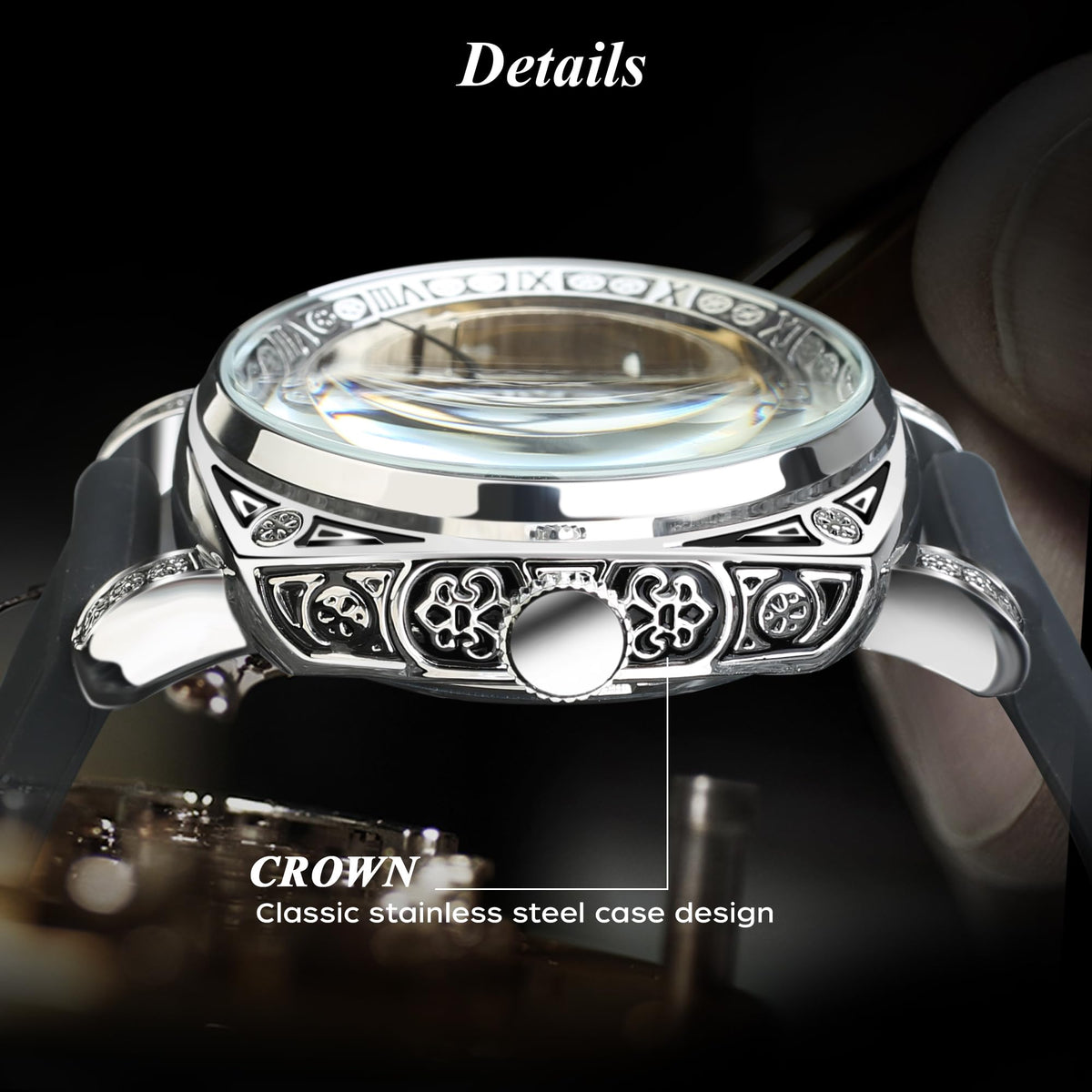 FORSINING Men's Automatic Skeleton Watch – Square Case