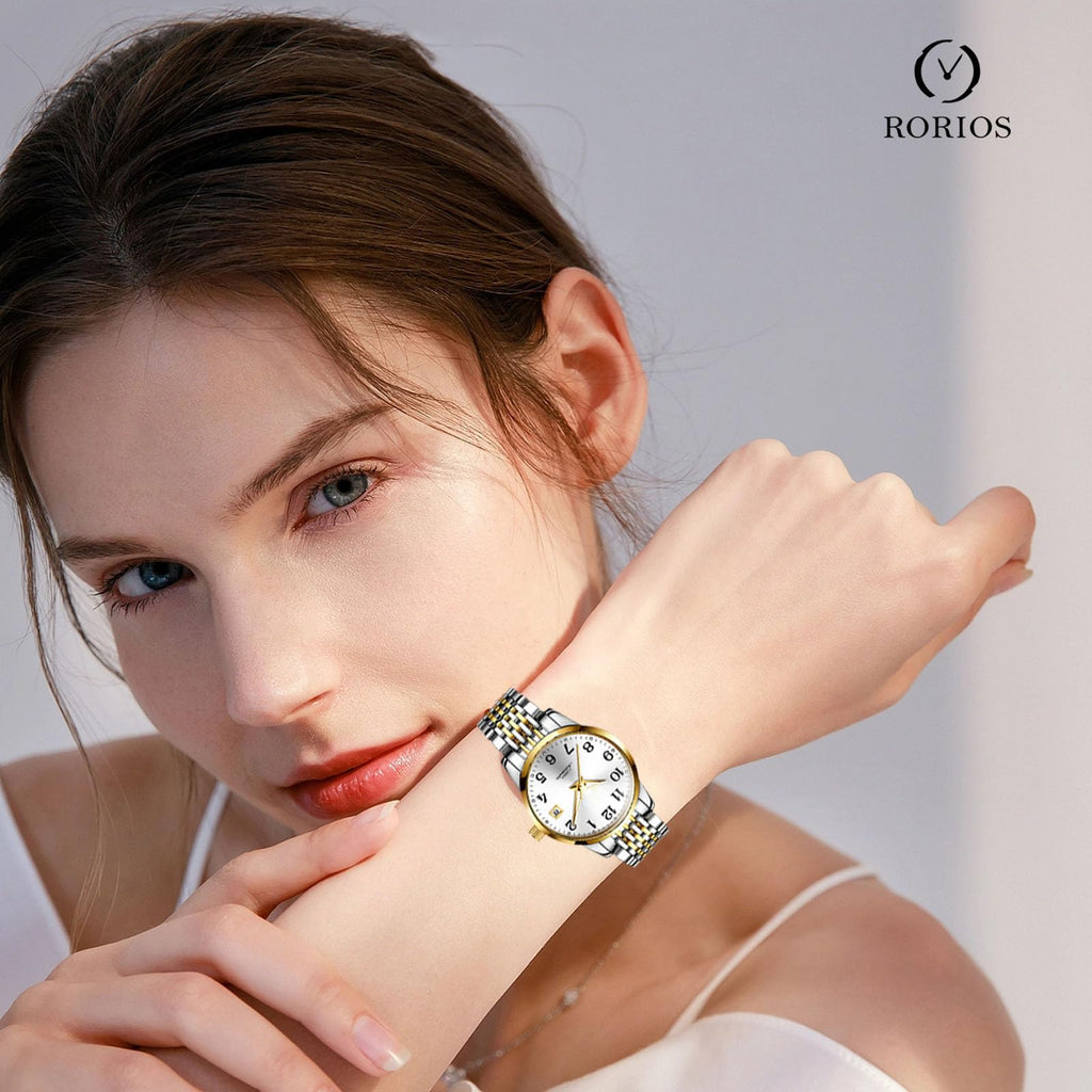 OLEVS Women's Automatic Stainless Steel Watch - White Dial A