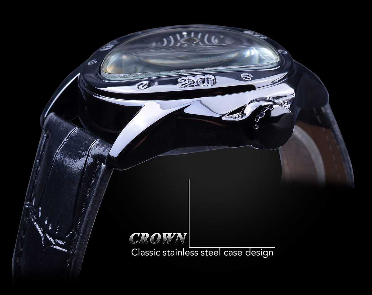 WINNER Men's Automatic Skeleton Watch – Triangular Racing Dial