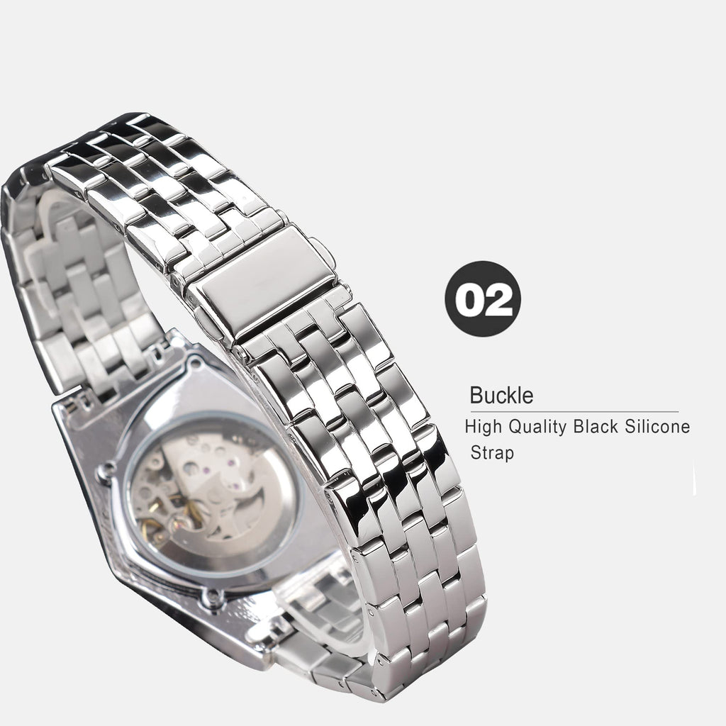 FORSINING Men's Automatic Skeleton Watch – Triangular Dial