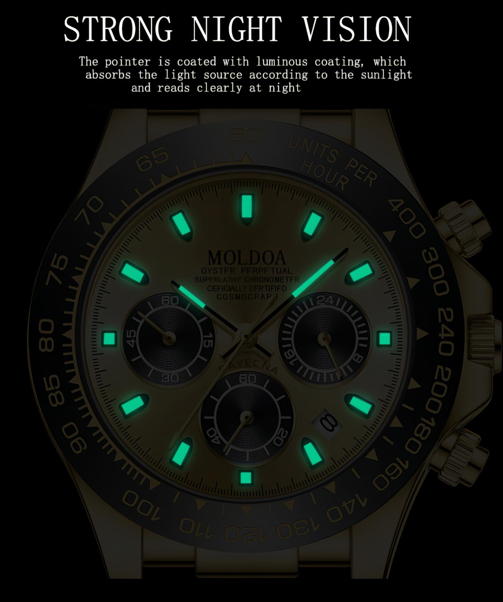 Moldoa Men's Japanese Quartz Chronograph Watch – Panda Dial
