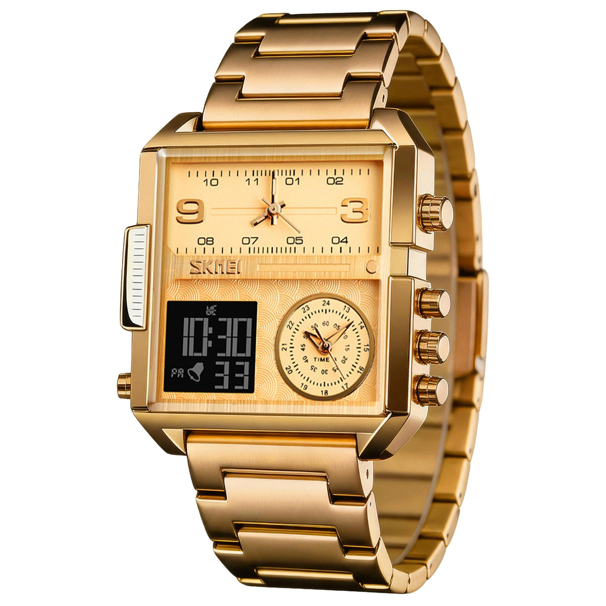 SKMEI Men's Square Analogue-Digital Multi-Time Sports Watch