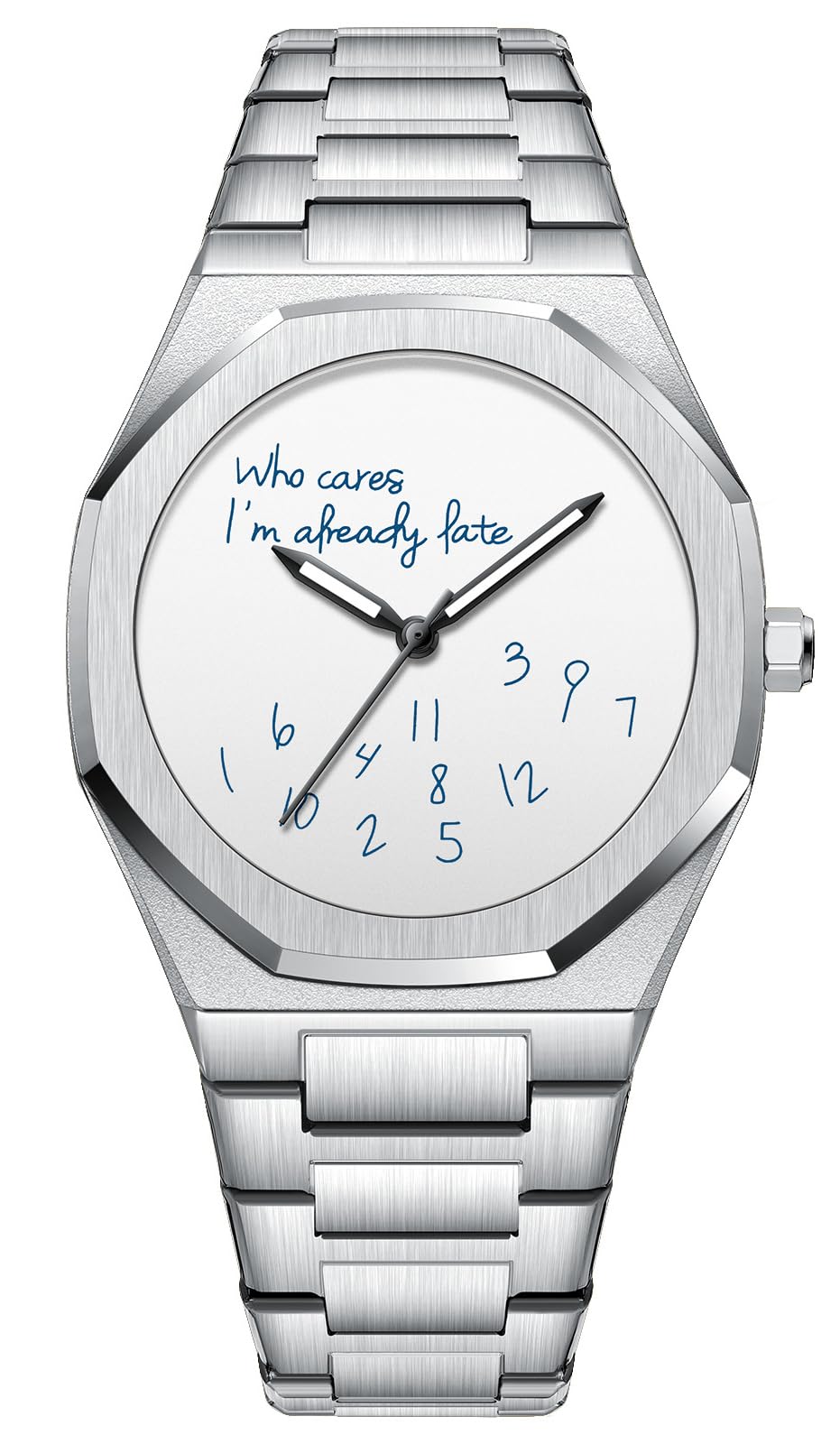 Men's Octagonal Quartz Watch - Humorous Dial