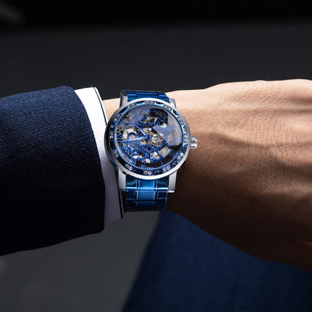 FORSINING Men's Manual-Wind Skeleton Watch – Floral Dial