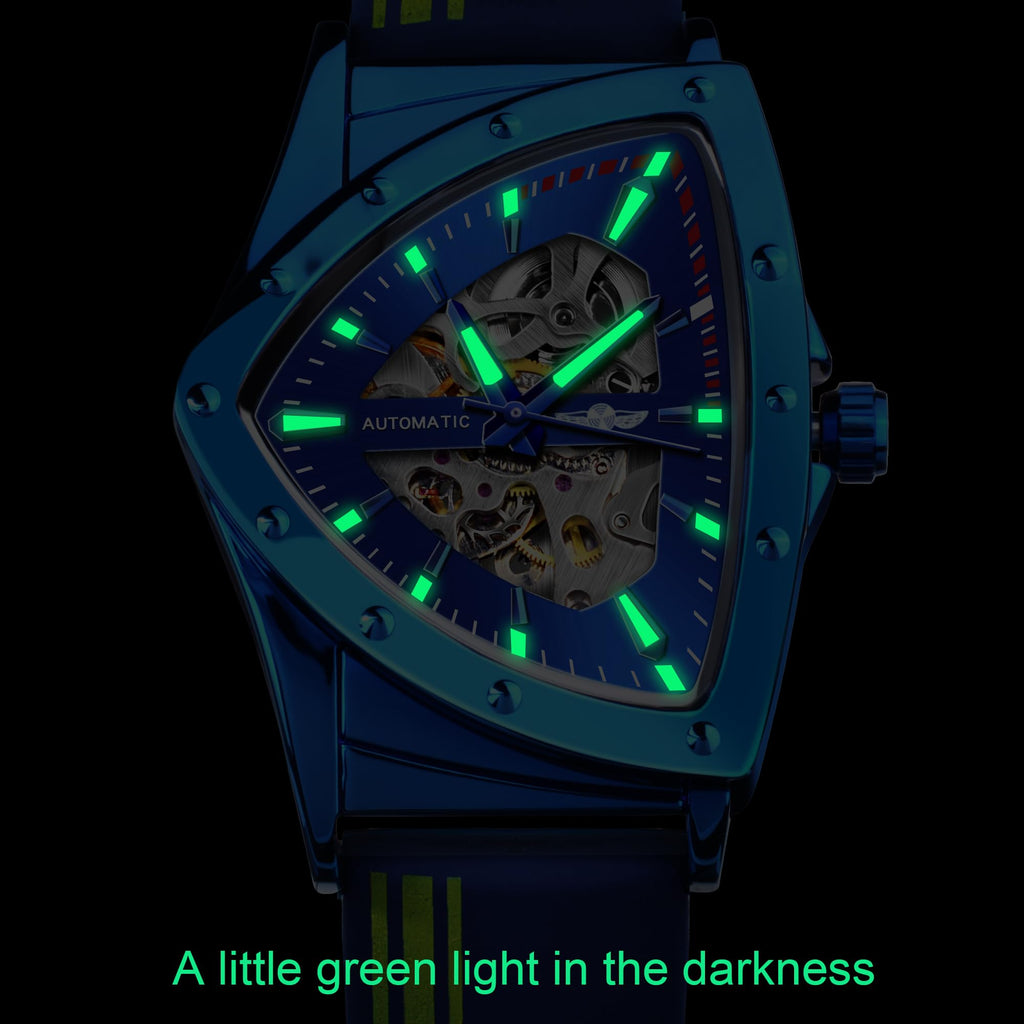 FORSINING Men's Automatic Skeleton Watch – Triangular Dial