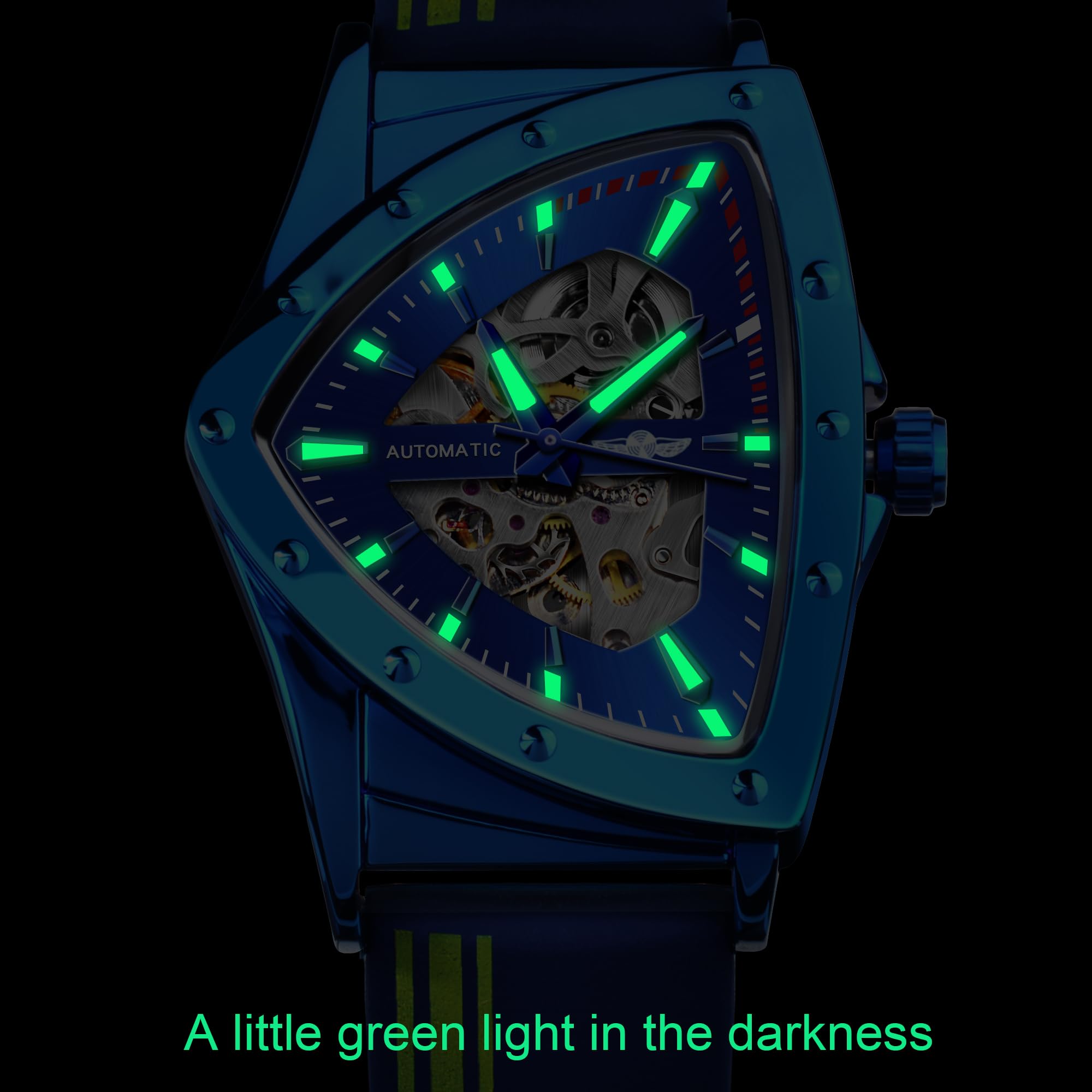 FORSINING Men's Automatic Skeleton Watch – Triangular Dial