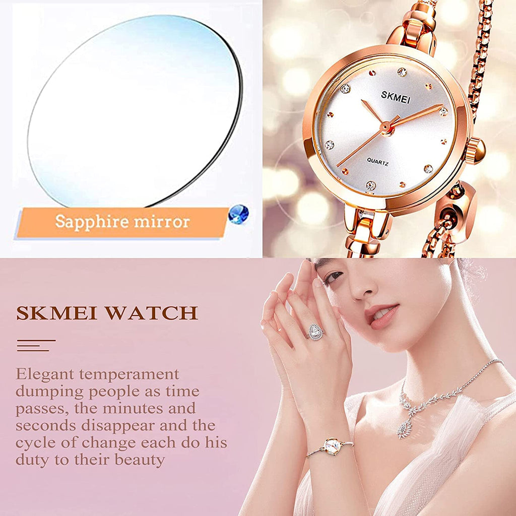 SKMEI Women's Ultra-Slim Quartz Bracelet Watch