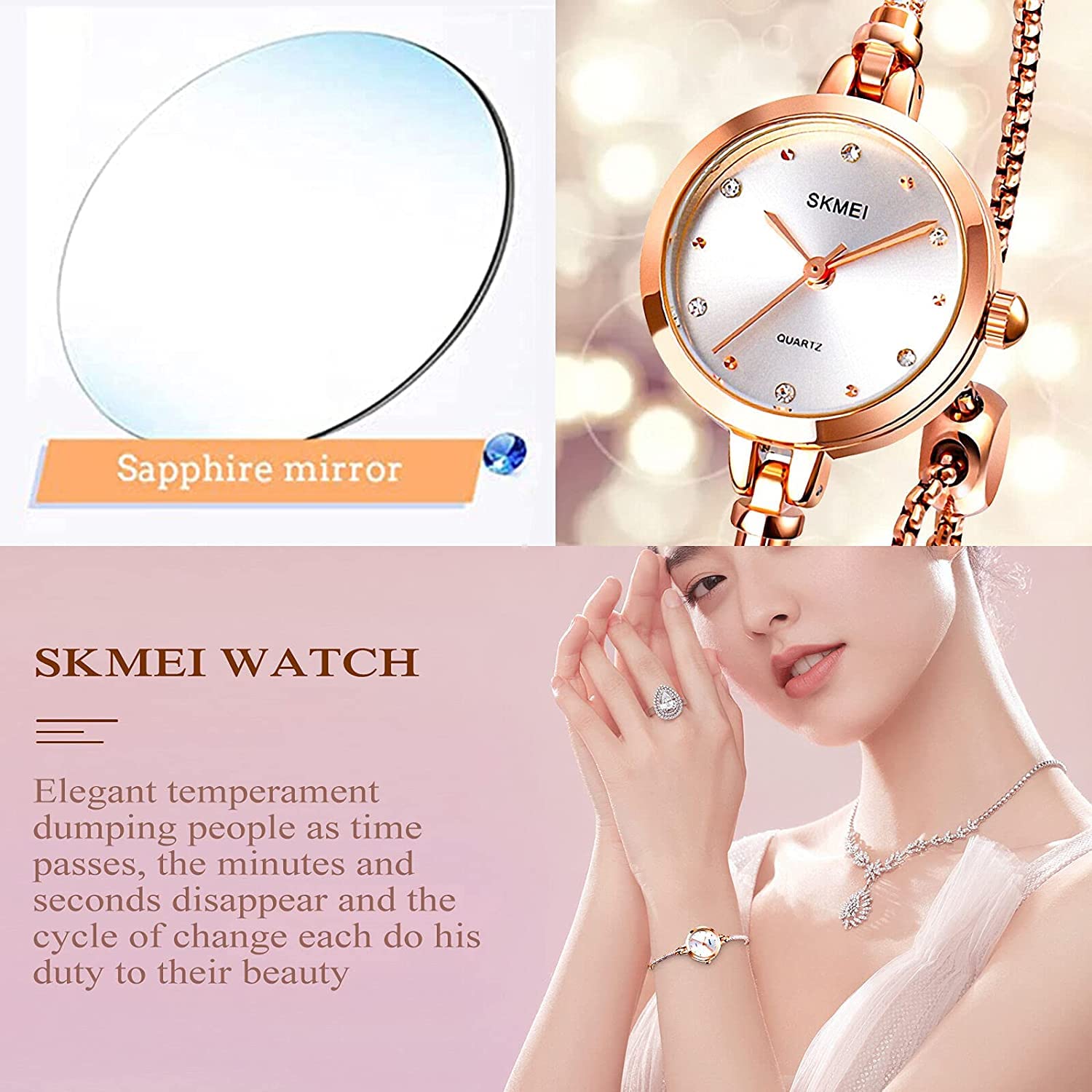 SKMEI Women's Ultra-Slim Quartz Bracelet Watch