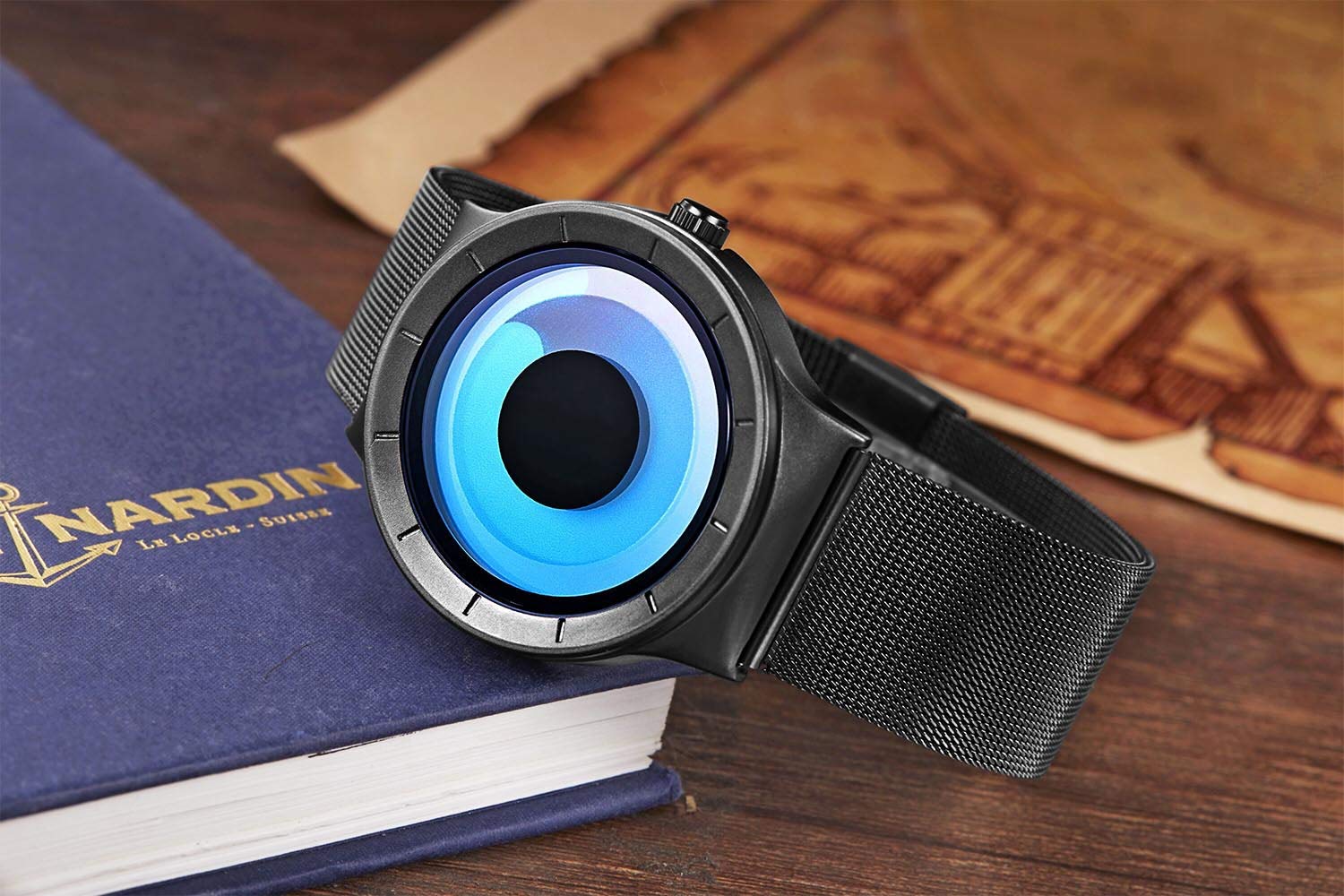 Men's Digital Quartz Watch – Stainless Steel Mesh Bracelet