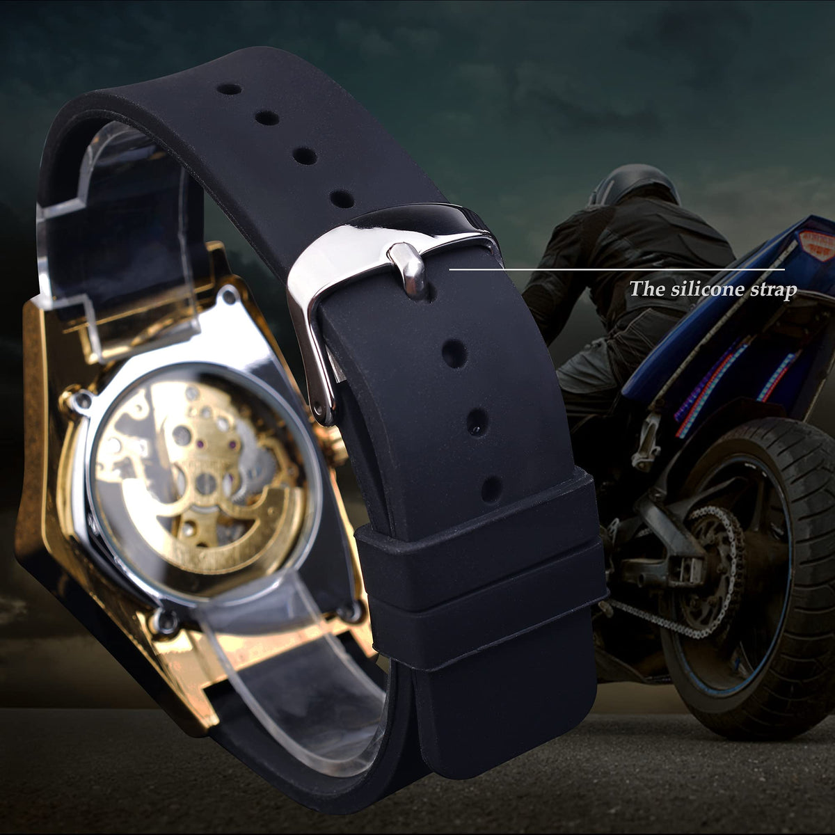 FORSINING Men's Automatic Skeleton Watch – Triangular Dial