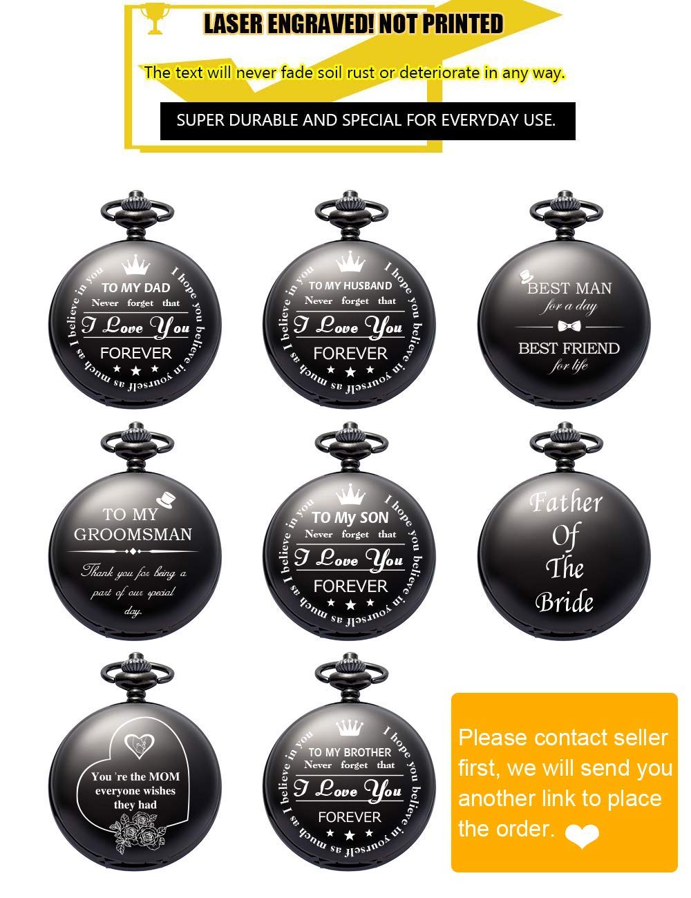Dragon & Phoenix Unisex Manual-Wind Skeleton Pocket Watch – Black