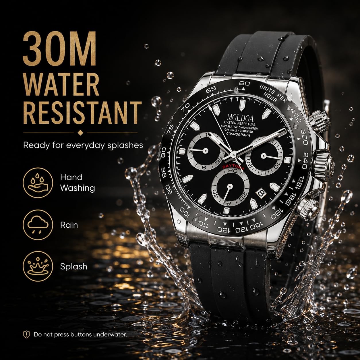 Moldoa Men's Japanese Quartz Chronograph Watch – Panda Dial