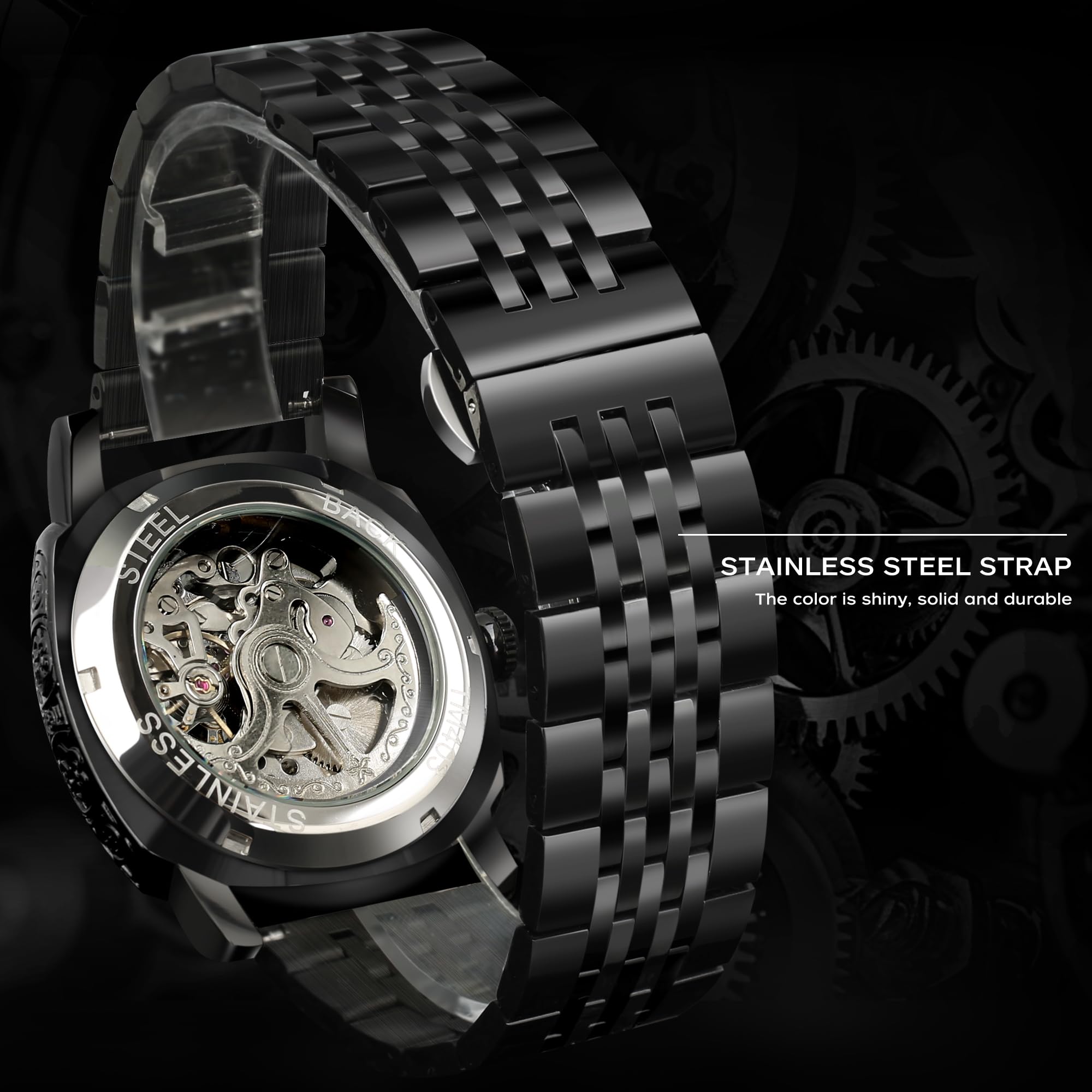 FORSINING Men's Automatic Skeleton Watch – Square Case